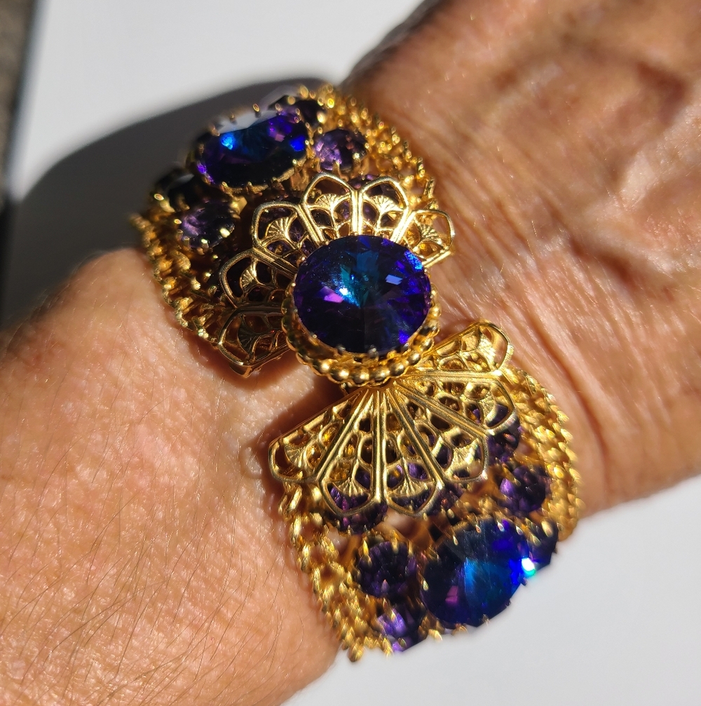 Gold and Blue Crystal Bracelet